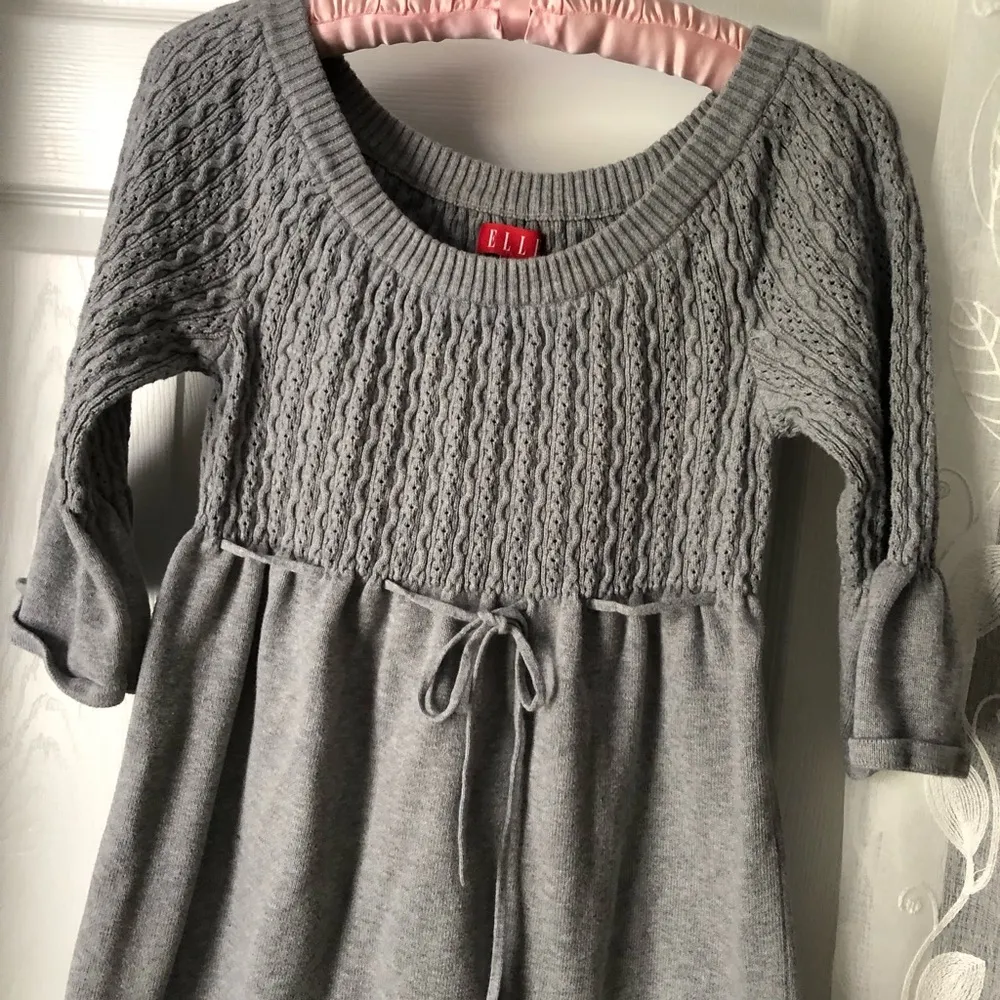 ELLE knit dress drawstring waist 100% cotton mini dress, size small - Image 6