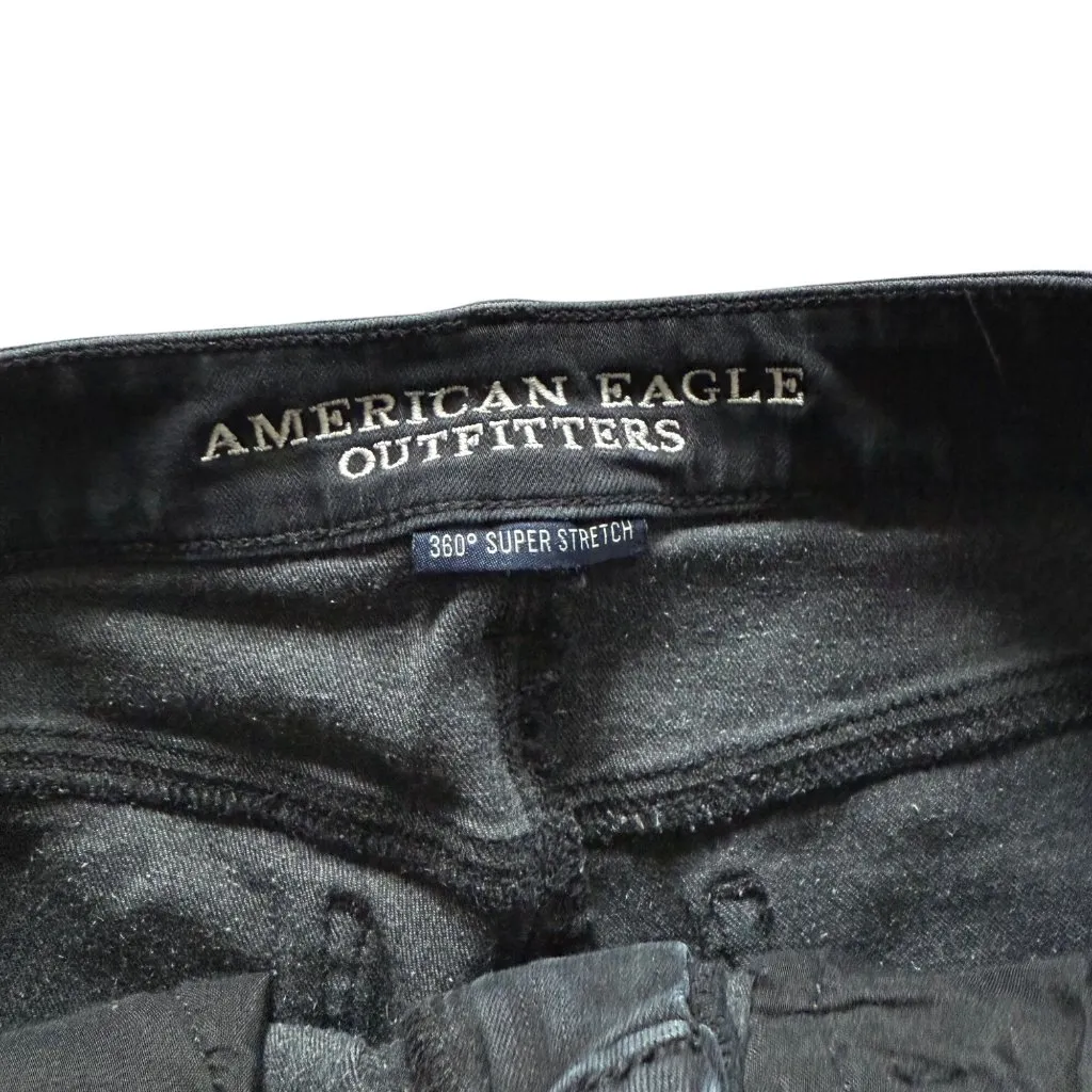 American Eagle Outfitters Hi-Rise Jegging 360 Super Stretch Black Denim Size 4 S - Image 2