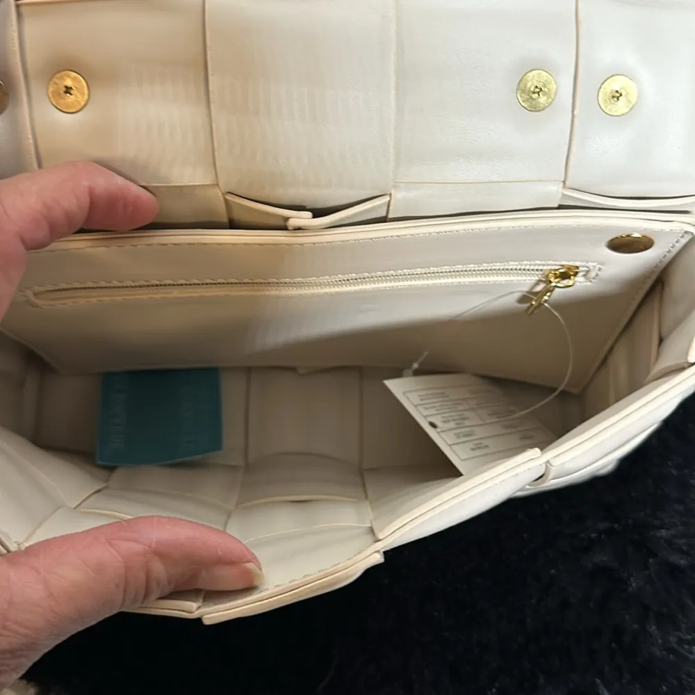 Urban Cream Colored Weaved Bag Use as Satchel or Crossbody - Image 6