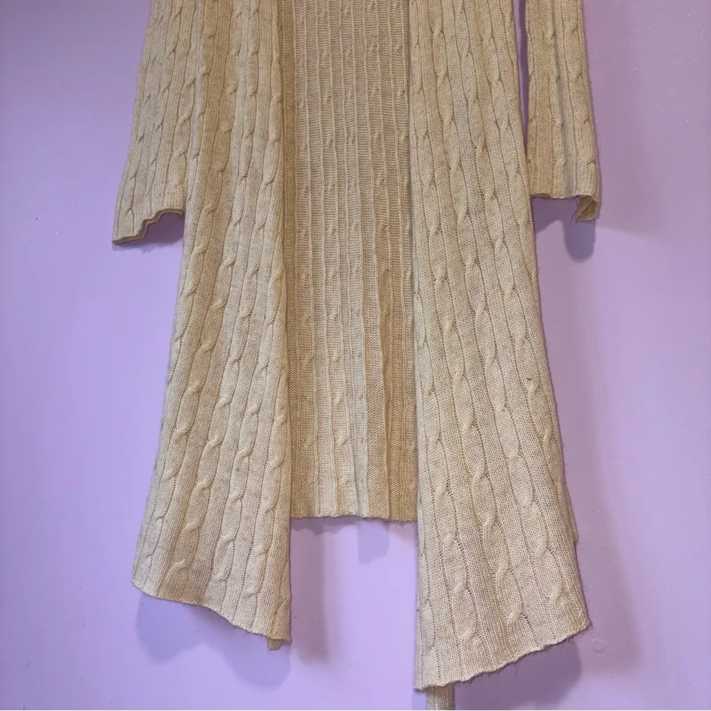 Ann Taylor Loft Cottagecore Fairy Cable Knit Y2K Duster Cardigan Sweater Women M - Image 3