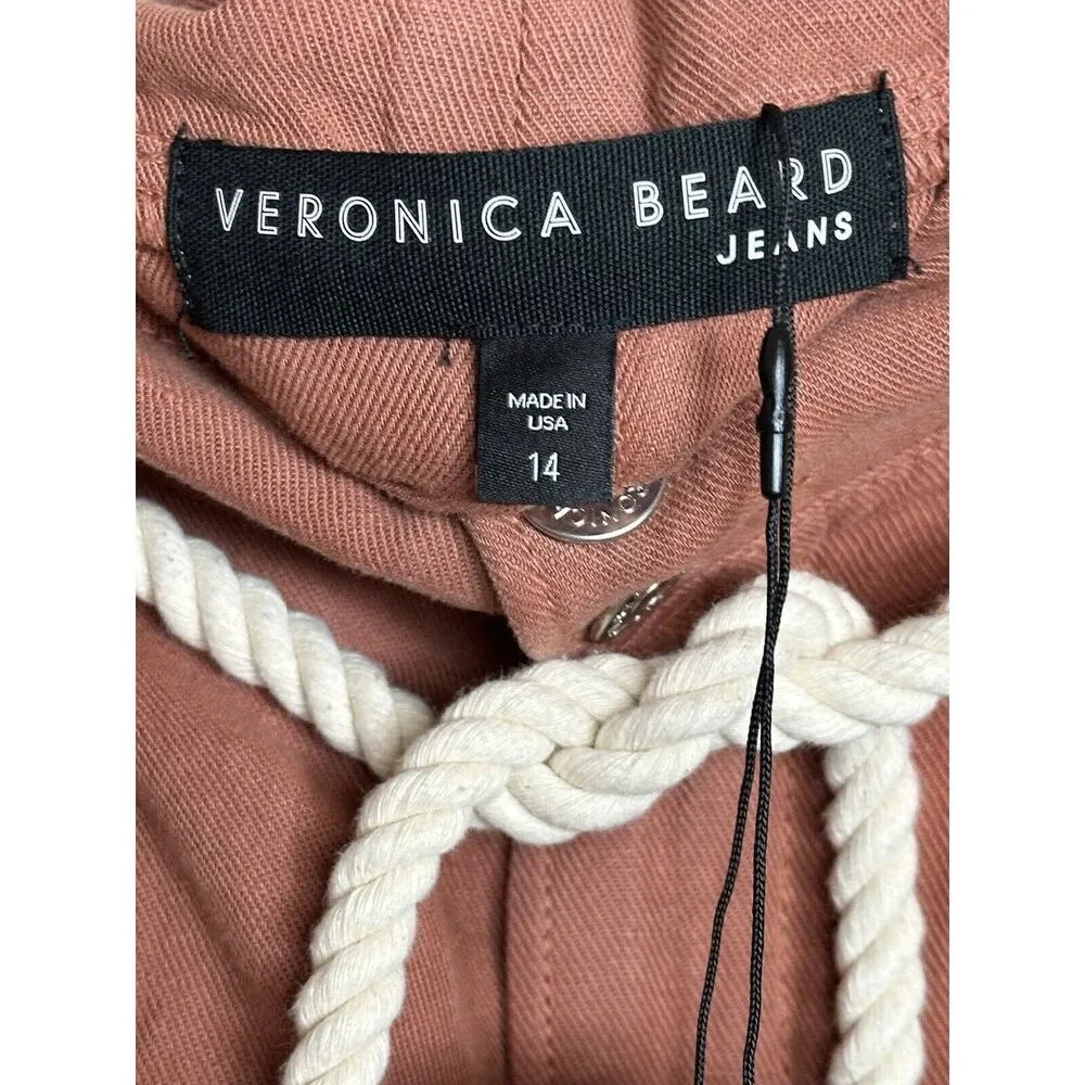 NWT Veronica Beard Karter Paperbag Linen Blend Casual Crop Pants Size 14 - Image 4