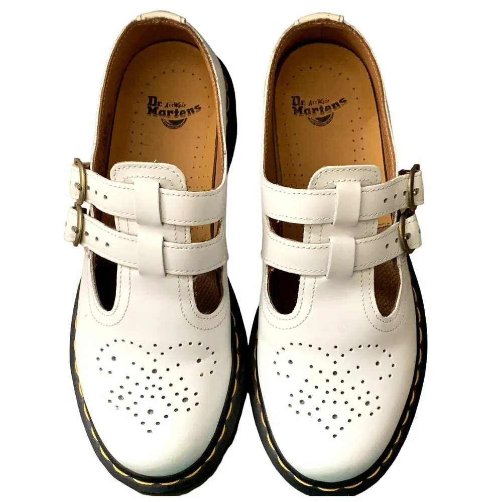 Dr. Martens  Smooth Leather Mary Jane's Shoes in White - Image 4