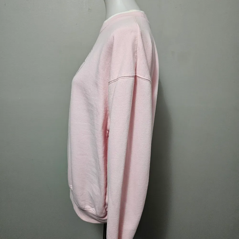 Vintage M&C Sportswear Pink Embroidered Cat Mockneck Sweatshirt Size Large - Image 5