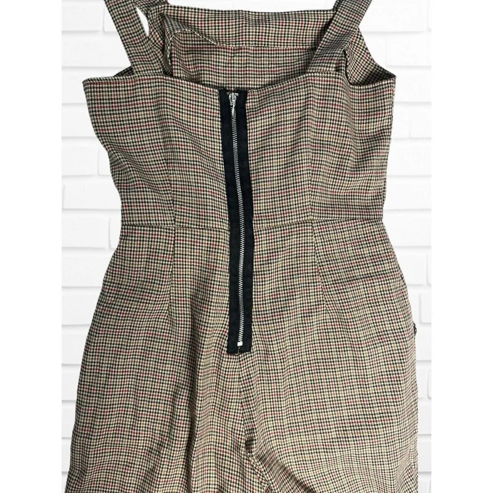 Gypsies‎ & Moondust Women's S Overall Jumpsuit Checkered Plaid Square Neck - Image 5
