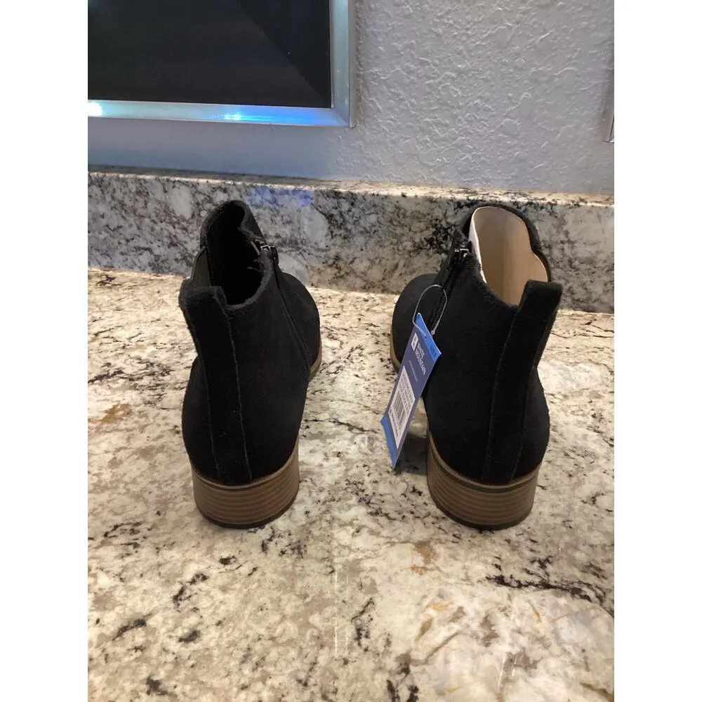 White Mountain Womens Ankle Boots Suede Black Side Zip Booties Size 9 NWT - Image 7