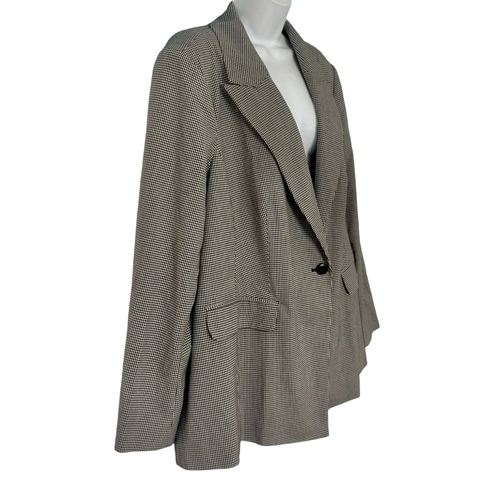 Lane Bryant Black White Check Perfect Drape One-Button Blazer size 22 NEW Tags - Image 8