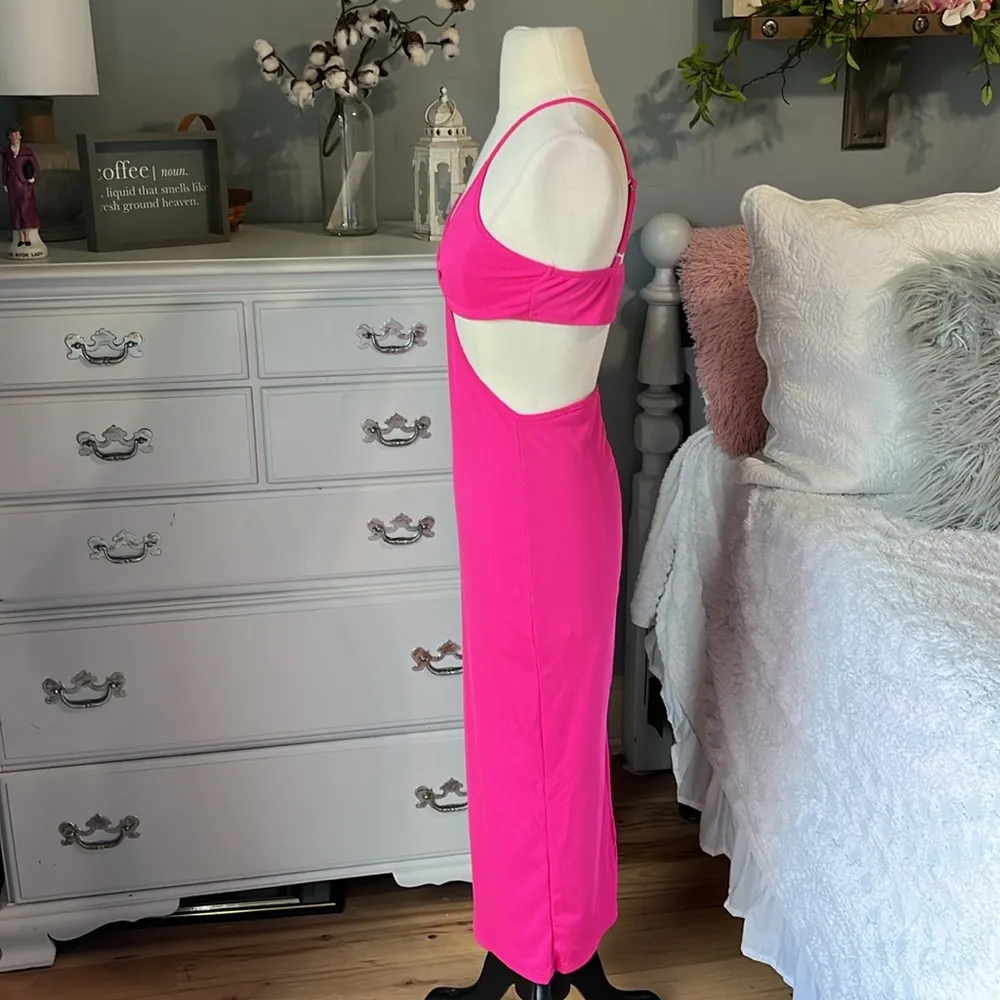 Beachy Pink Cutout Maxi Dress - Image 6