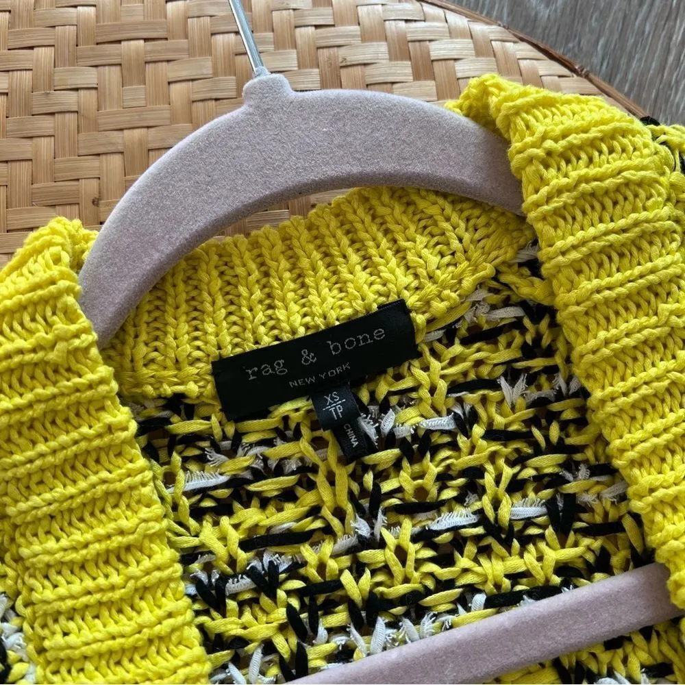 Rag & bone yellow viola knit‎ cardigan sweater women’s size xs - Image 3