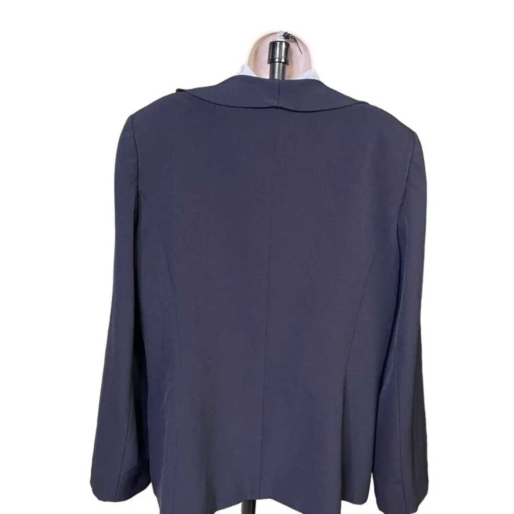 Preston & York Plus Size 18 Black Blazer Flowy Collar Button Front u - Image 8