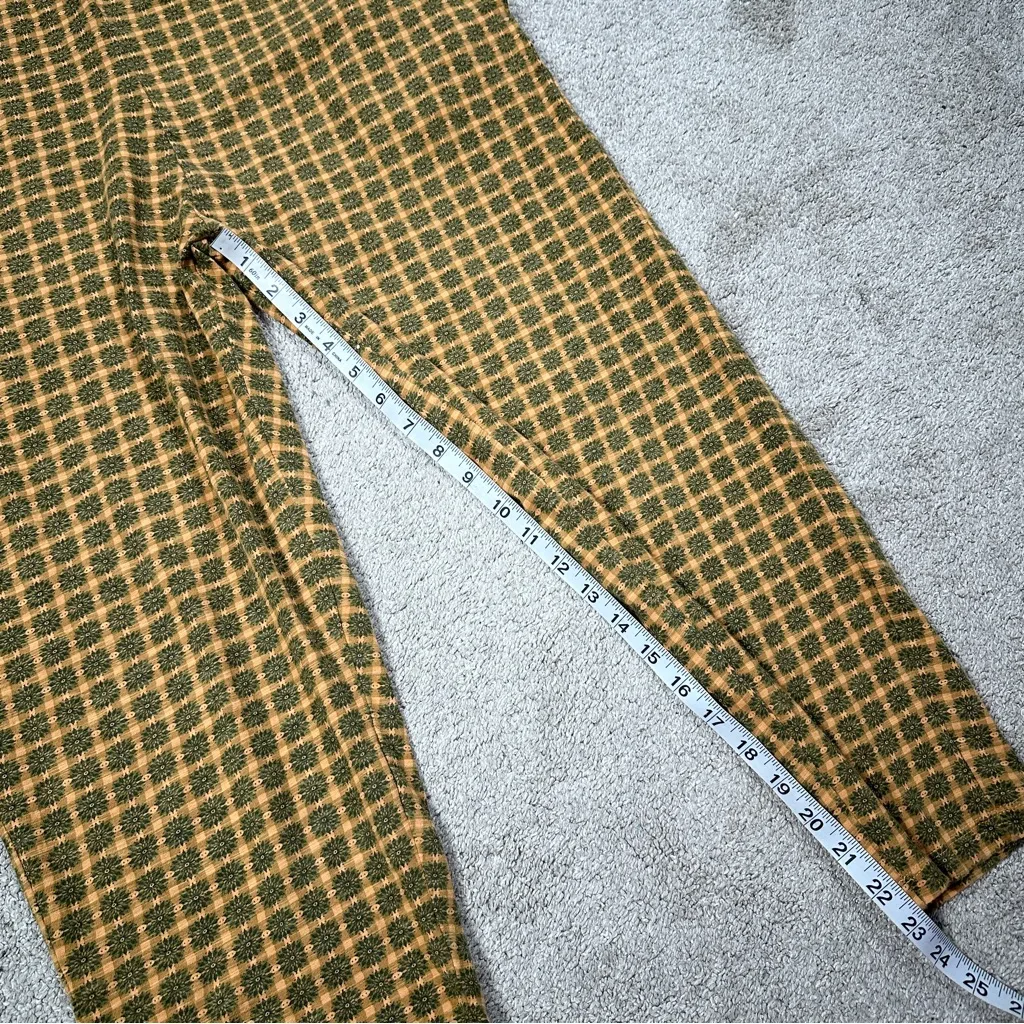 Known Supply Women’s Organic Cotton Cadence Overall Retro in Apricot Plaid M Yellow Size M - Image 15