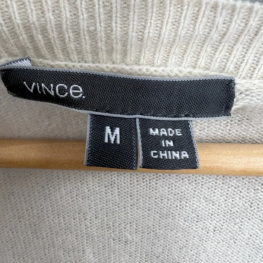 Vince Sweater Wool Cashmere Ombre Blush Beige Dip Dye Womens Medium - Image 3