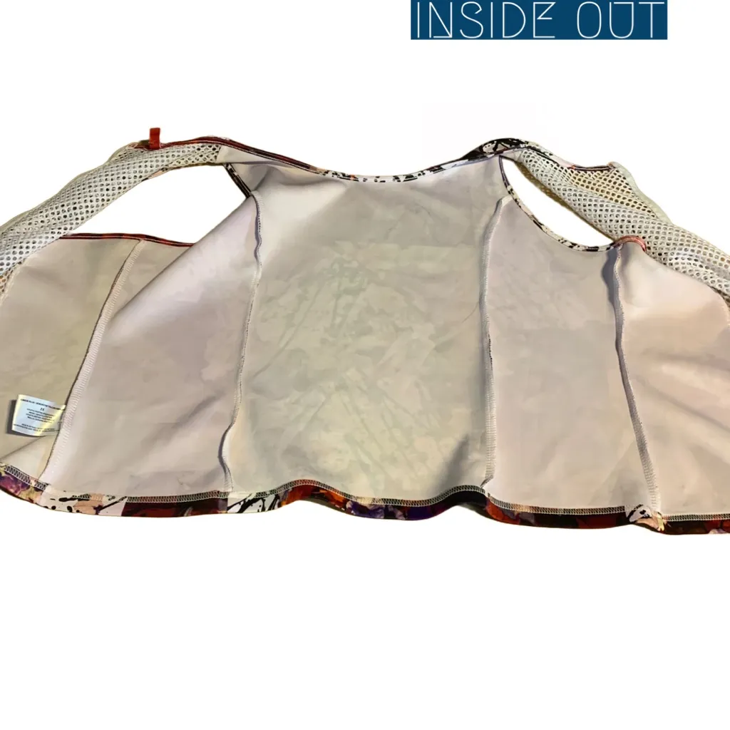 Bongo  MULTI-COLOR ABSTRACT PRINT JUNIOR PLUS MESH BACK TOP (2X) - Image 9