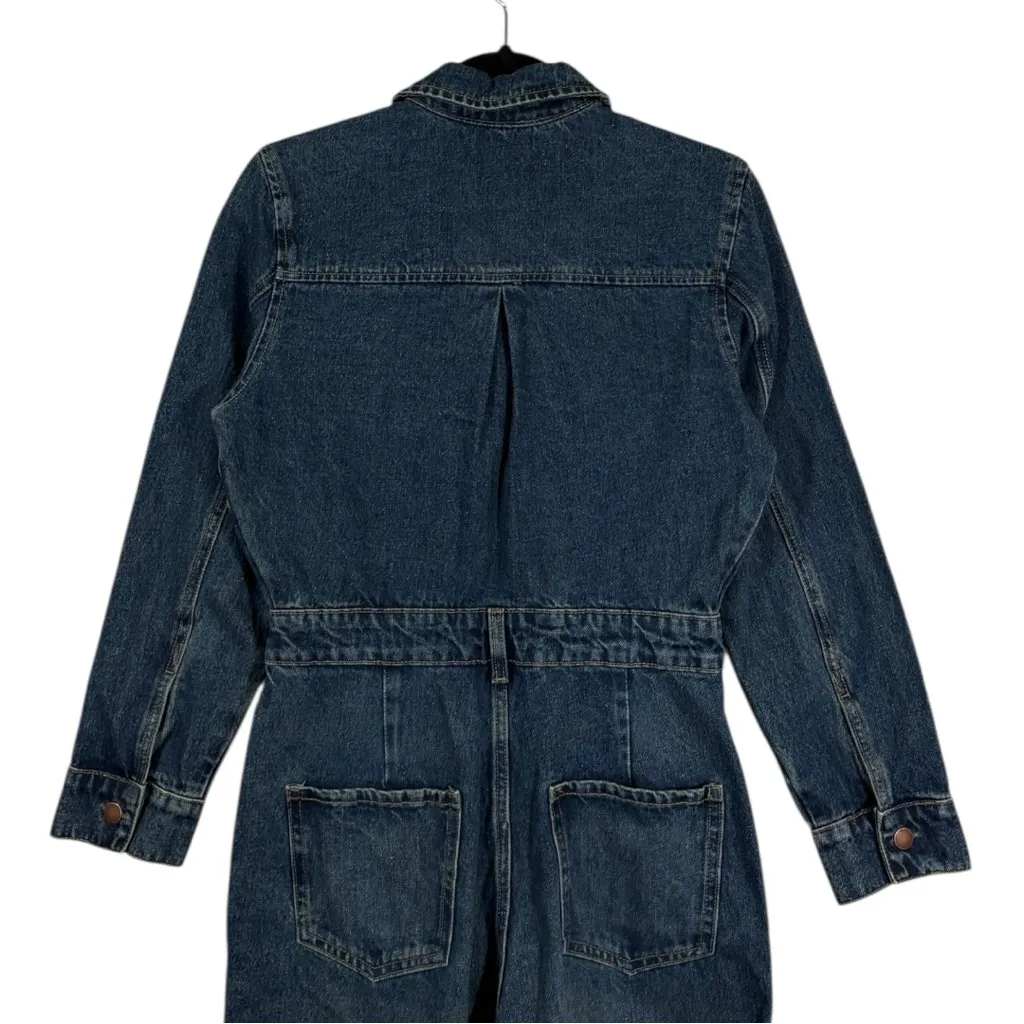 NEW Zara Straight Leg Denim JumpSuit Size Medium - Image 6