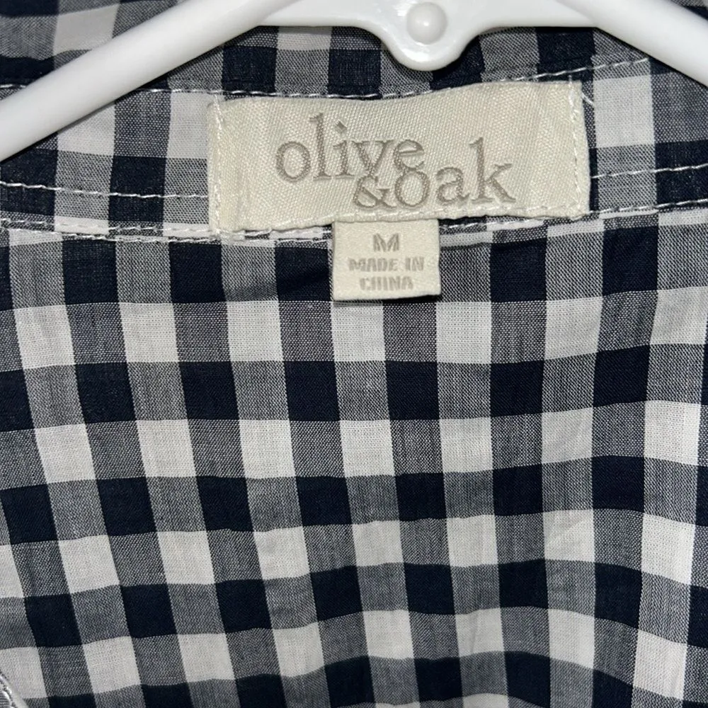 Olive & Oak Gingham Blue  & White Cotton Button Down Shirt(Size Medium) - Image 7