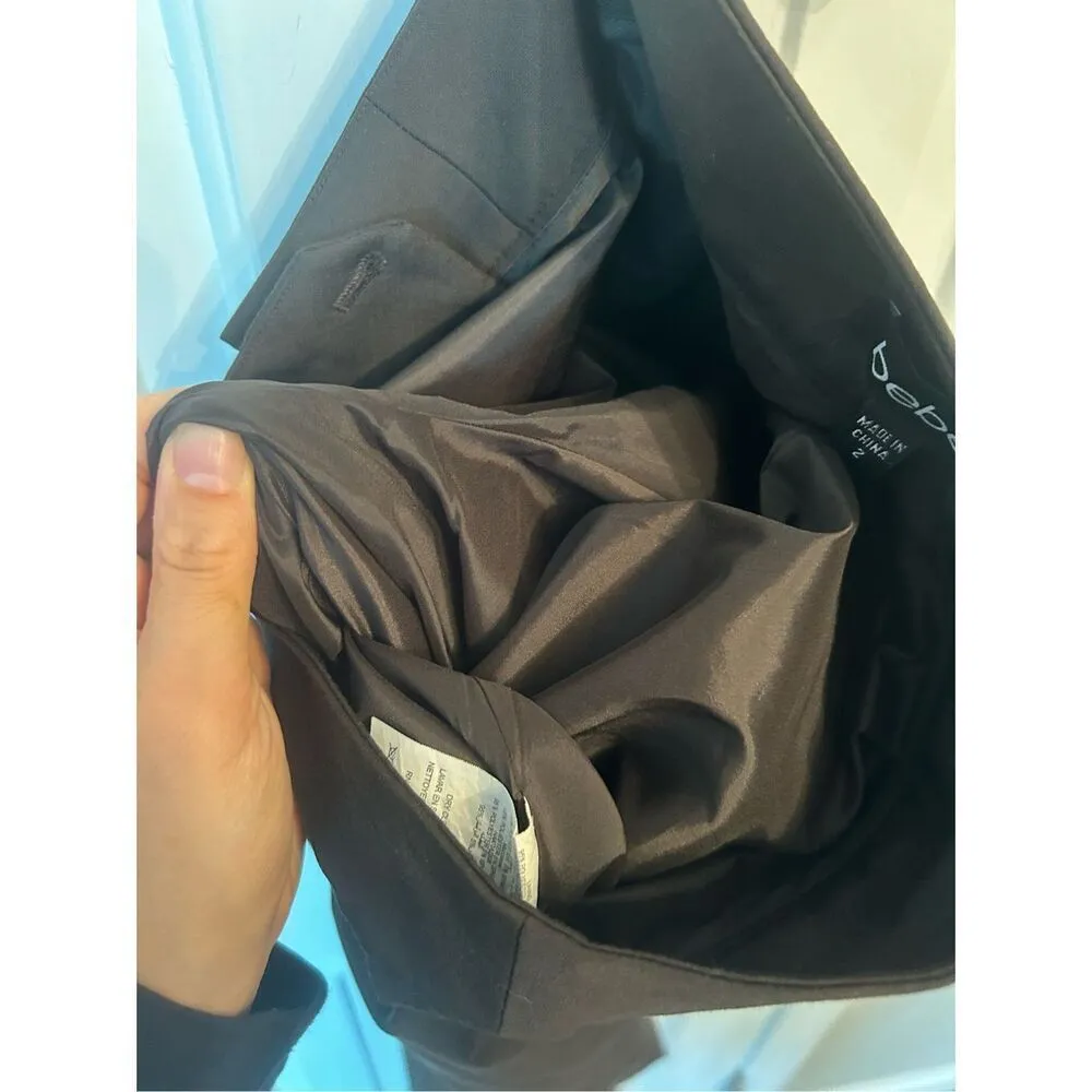 Bebe brown dress pants size 2 lined on the inside work attire straight leg - Image 5