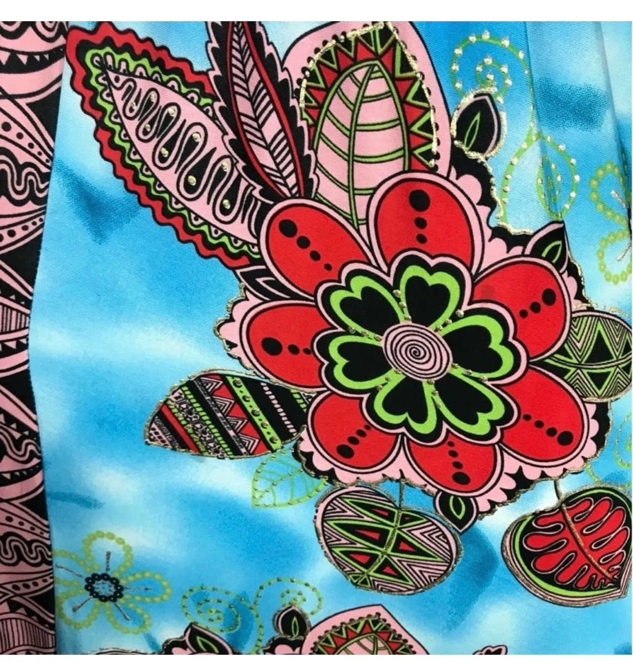 Boston Proper Maxi Dress Size 2 Sleeveless Boho Y2K Festival Ibiza Blue Floral - Image 7