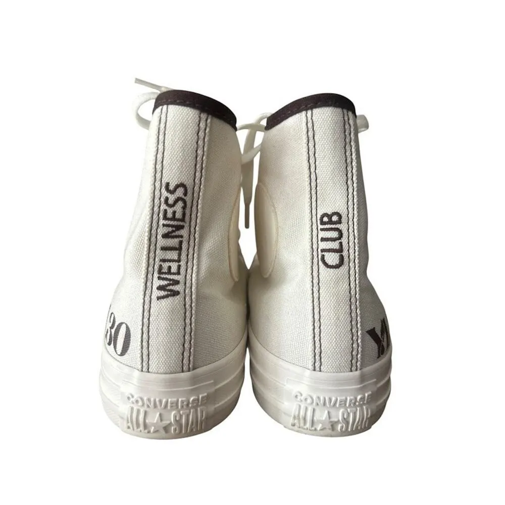 Converse By You High Top Shoe Sneaker Womens 7.5 White Brown Wellness Club - Image 2