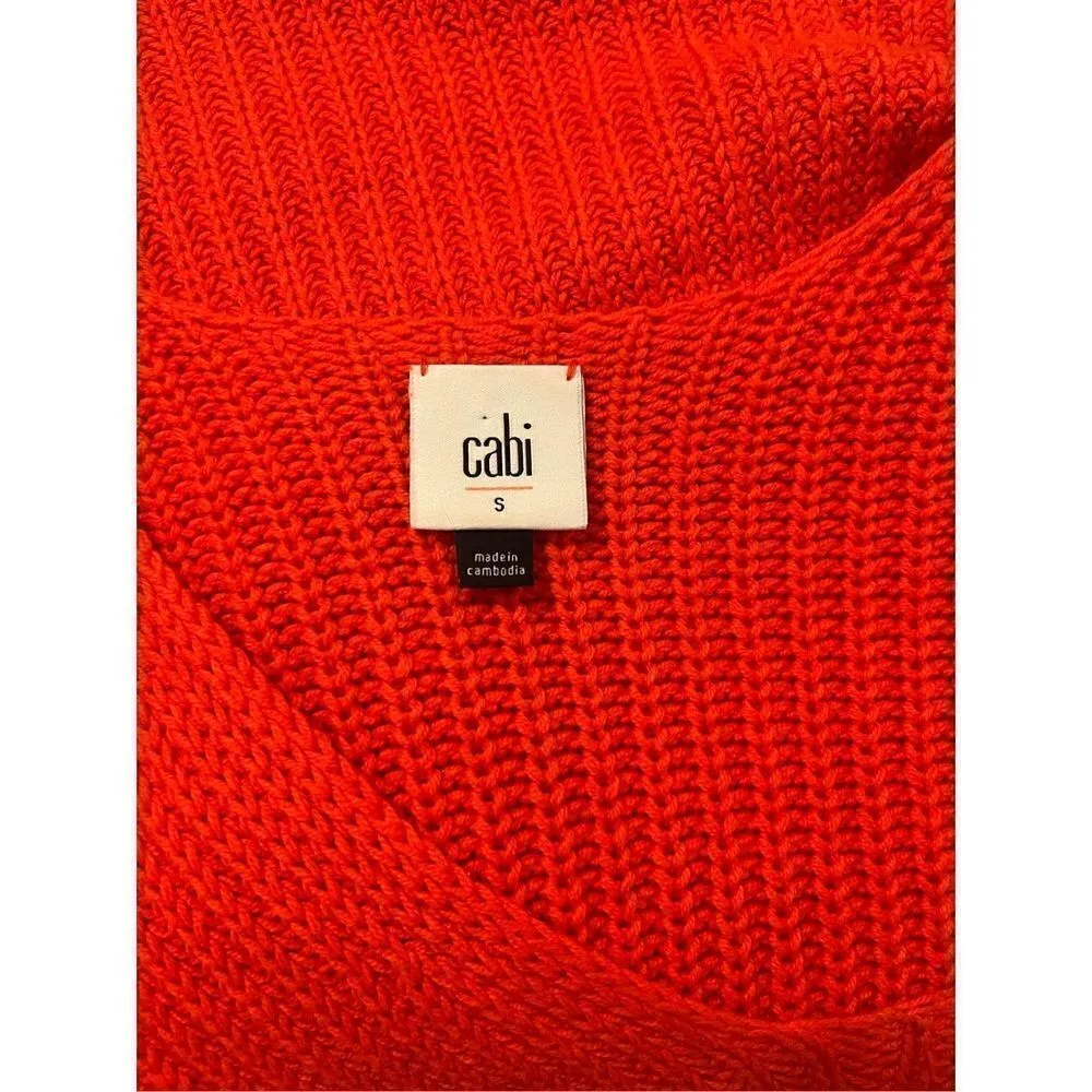 CAbi  Ruby Red Slouchy Knit‎ Pullover Short Sleeve V-Neck Sweater - Image 5