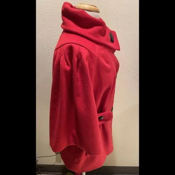 SHIN CHOI Red Wide Collar Wool Cashmere Lightweight Jacket Size M‎ Made in USA Size M - Image 6