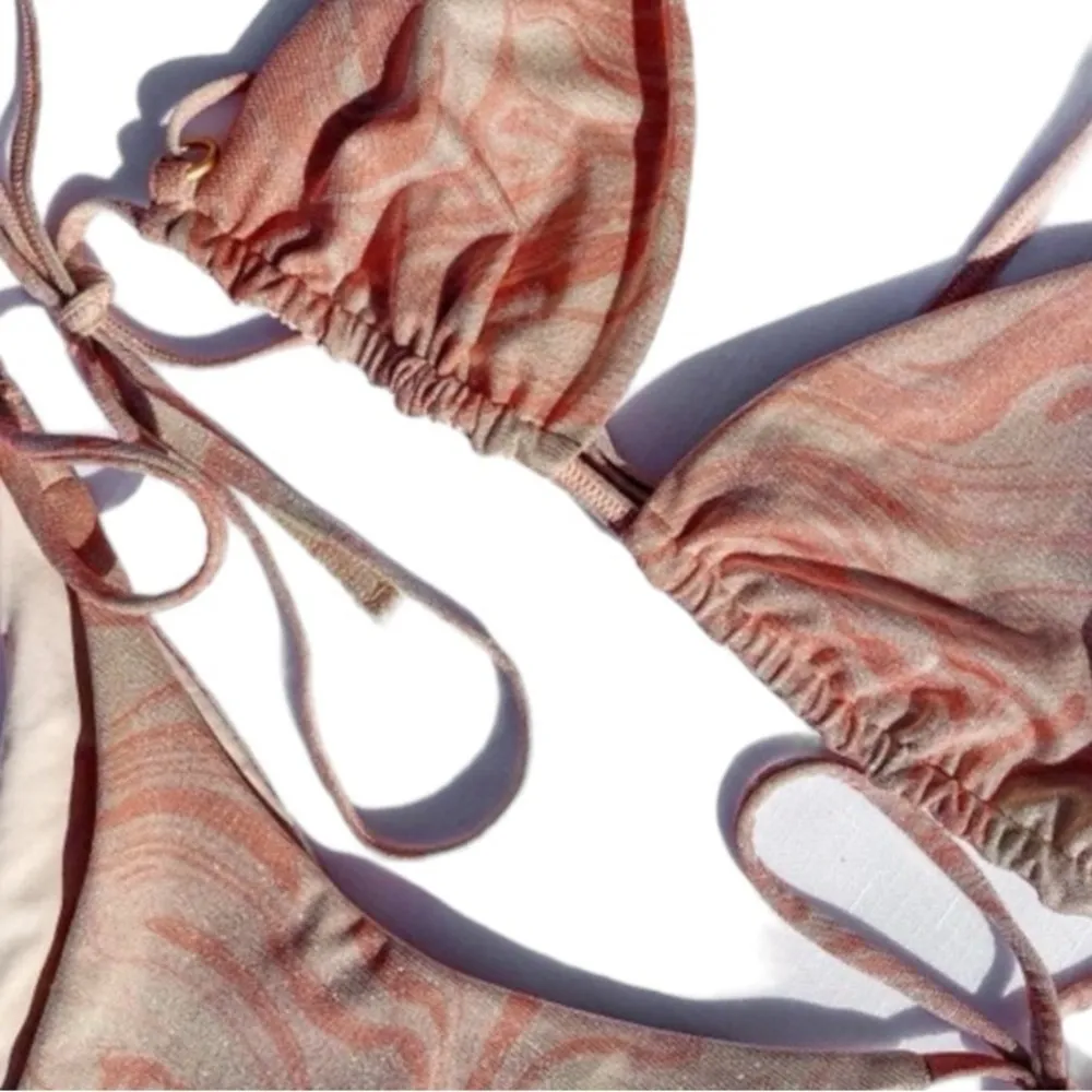 L*Space All Swirled Shimmer Bikini Set- Brittany Top & Lennox Bottom Size Medium - Image 9