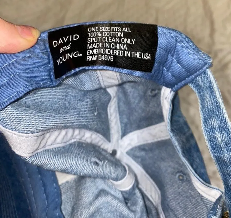 Boutique Denim Baseball Cap Blue - Image 3