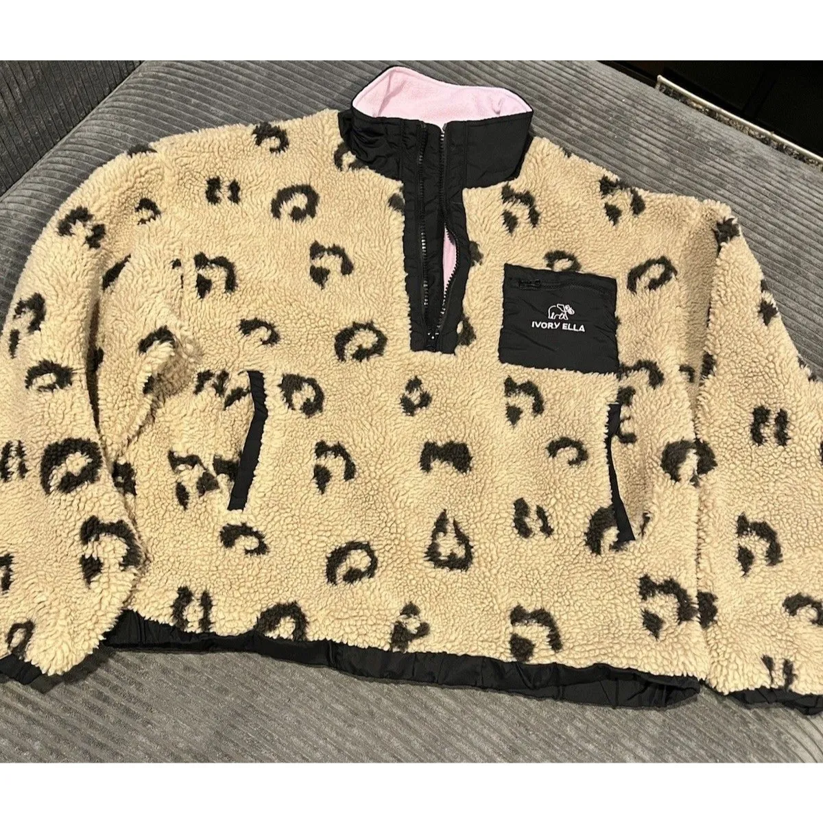 Women’s Ivory Ella 1/4 Zip Pullover Fleece Sweatshirt Size Small - Image 2