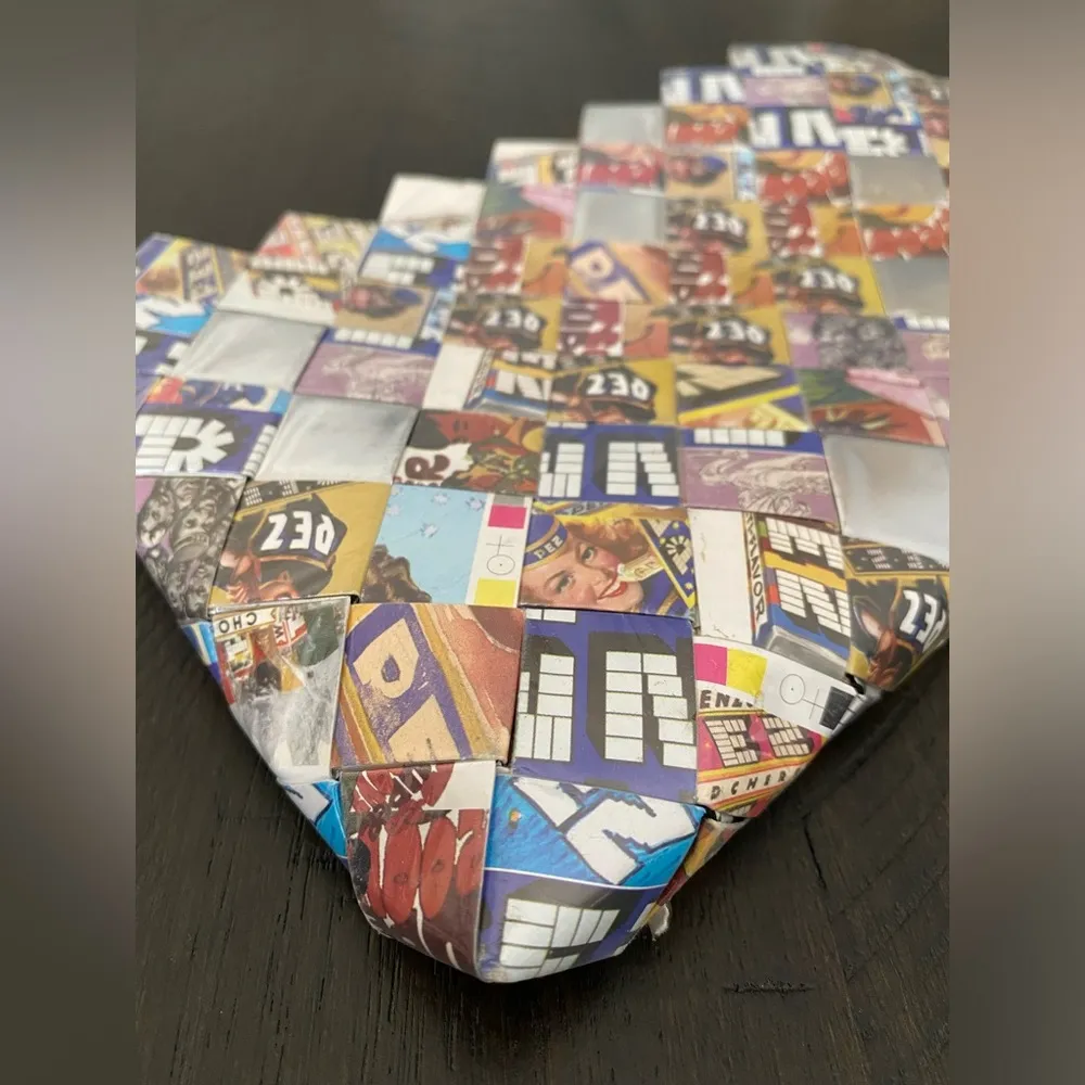 VTG 90s Nahui Ollin Multicolored Pez Arm Candy Clutch Wristlet Handbag Purse Yellow - Image 3