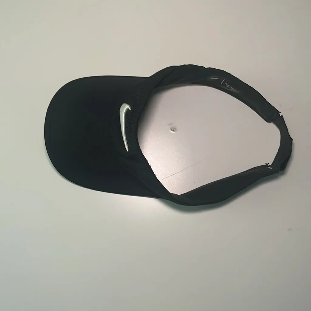 Nike Black Visor with White  Logo - Image 5
