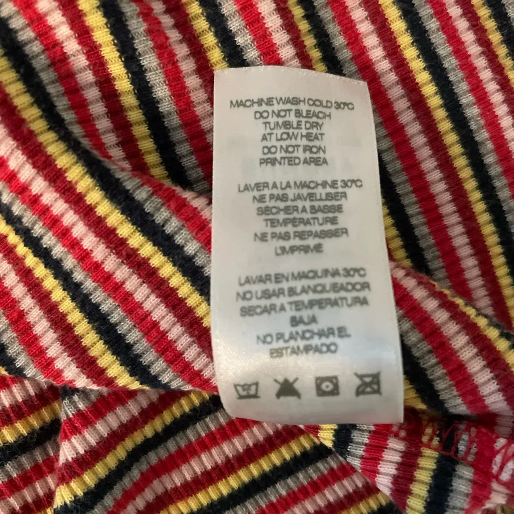 SUNDRY Ribbed Racerback Mini Fitted Bodycon Dress Multicolor Stripe Size 1 (S) - Image 10