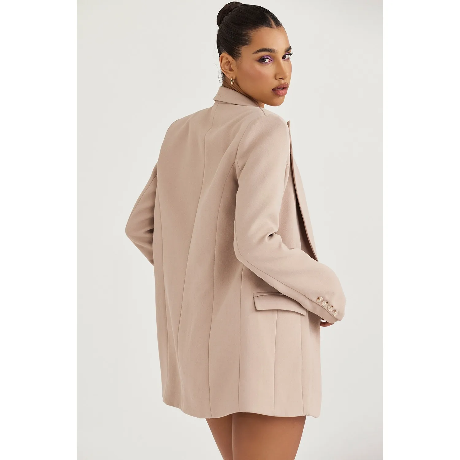 House of CB Marta Latte Tailored Oversized Timeless Blazer Chic Preppy NWT XS - Image 5