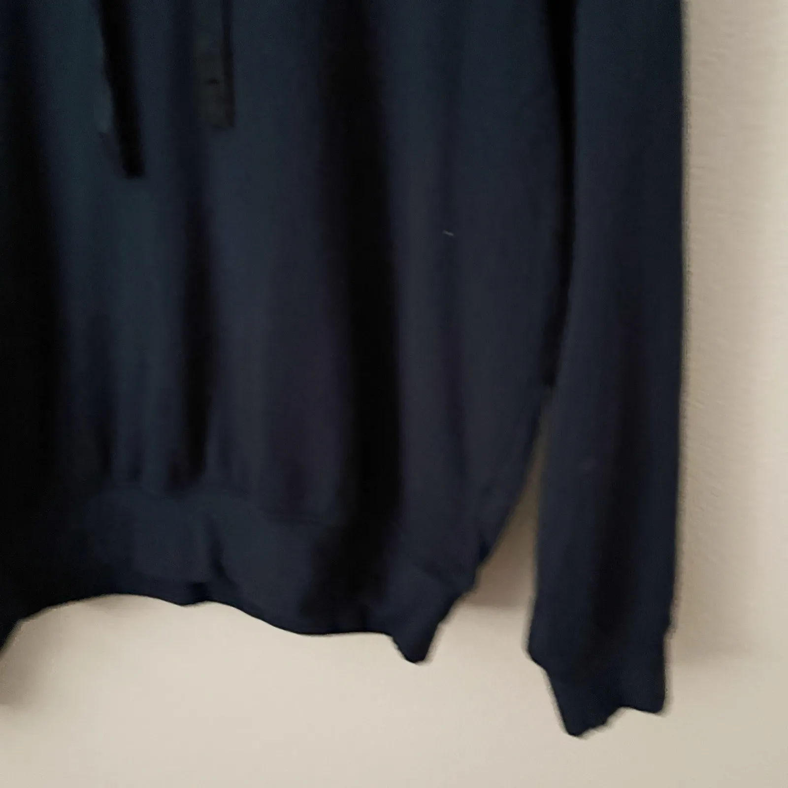 STATESIDE x ANTHROPOLOGIE | Navy Blue Fleece Hoodie Drawstring | Size Medium - Image 5