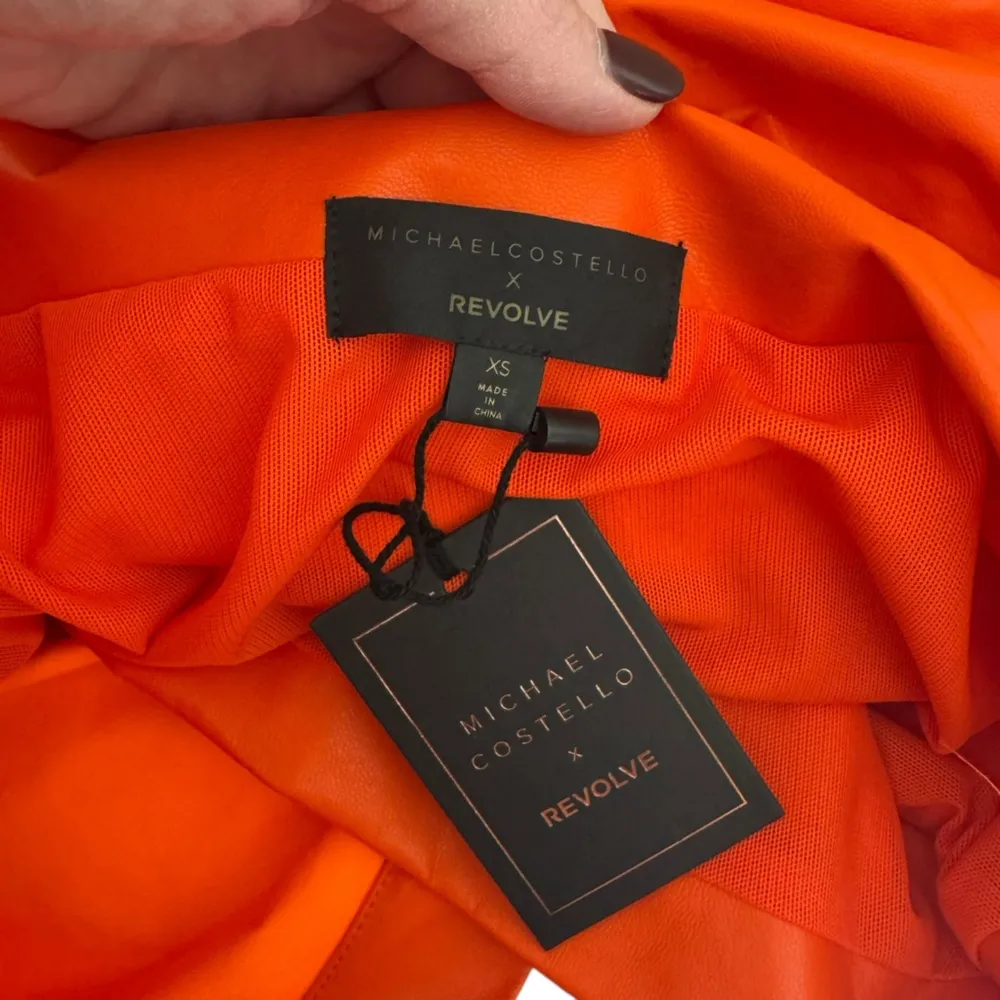 MICHAEL COSTELLO x REVOLVE - NWT Torin Mini Ruched Skirt in Orange Sz XS - Image 6