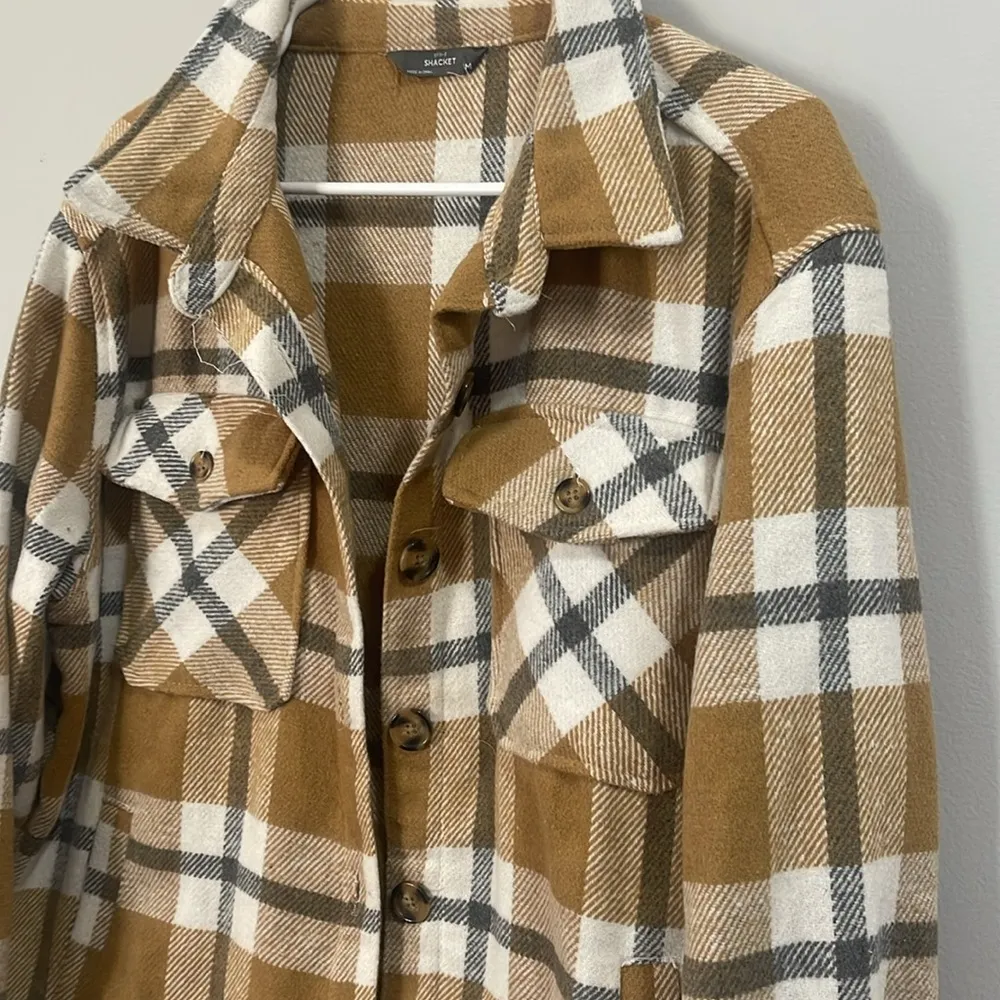 Members Mark Women's Plaid Button Front Shacket~ City Slicker Medium - Image 5