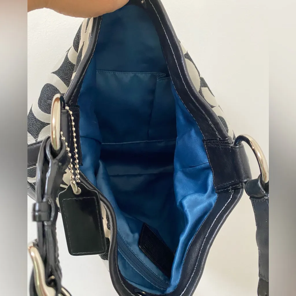 Coach vintage black and white shoulder bag - Image 7