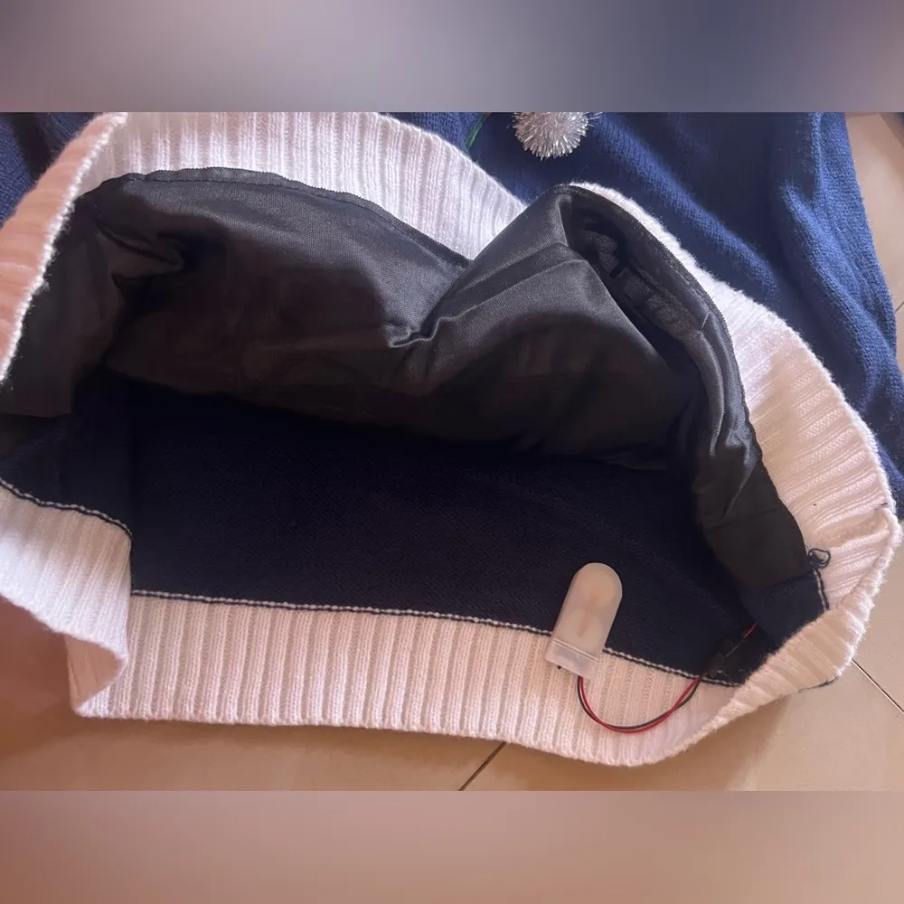 Pullover Christmas Sweatshirt Women's Navy Crew Neck Long Sleeves Embroidered - Image 13