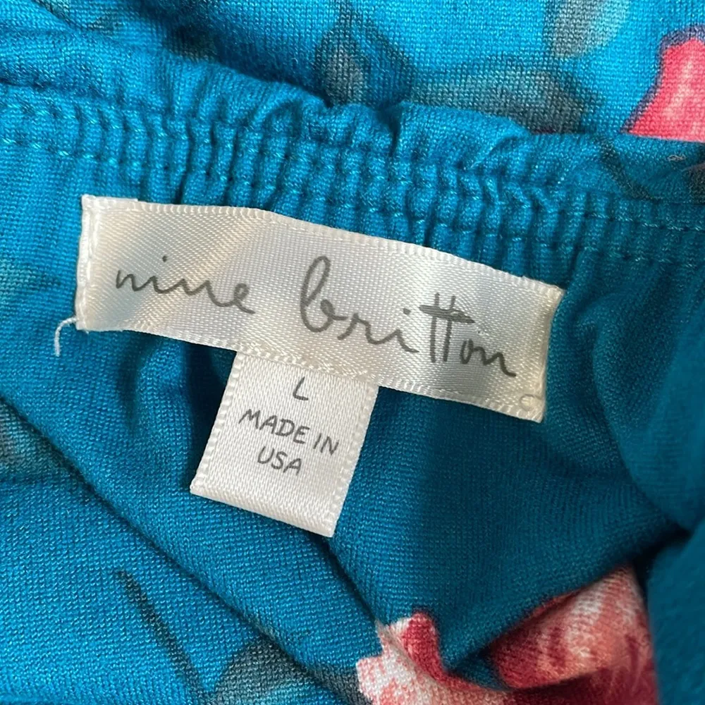 Nine Britton Blue Off Shoulder Dress with Scoop Neck - Image 4