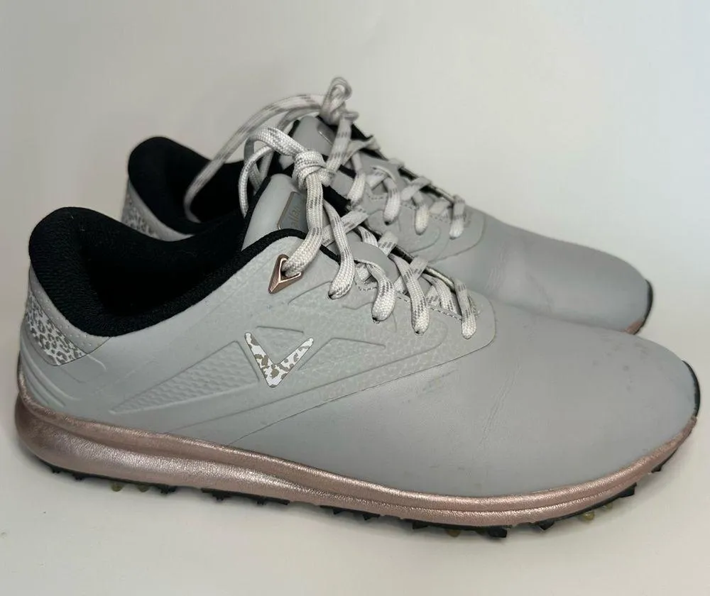 Callaway Women’s Coronado V2 Pink & Gray Leopard Animal Print Golf Shoes Size 8 - Image 2