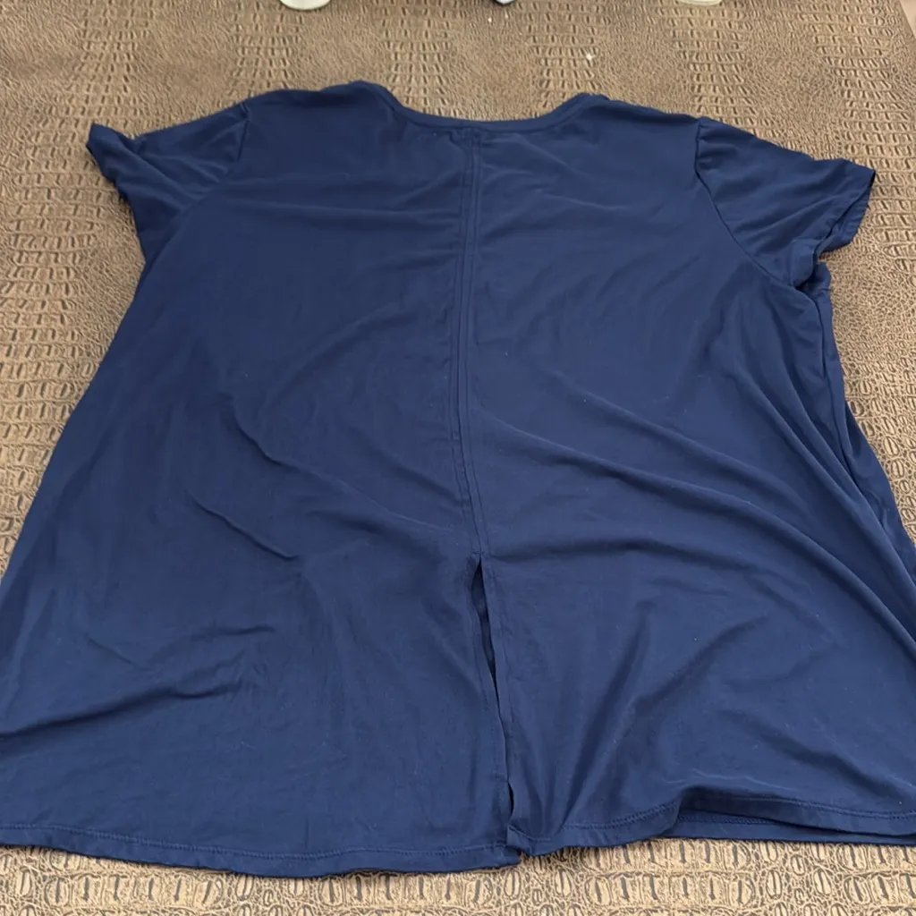 Cuddl Duds Flexwear Navy Blue Short Sleeve Top Women’s 1X - Image 7