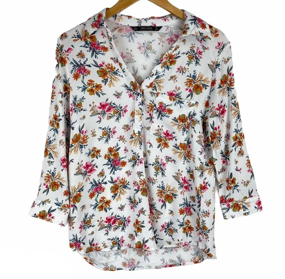 Zara White Floral Boho Top - Image 3