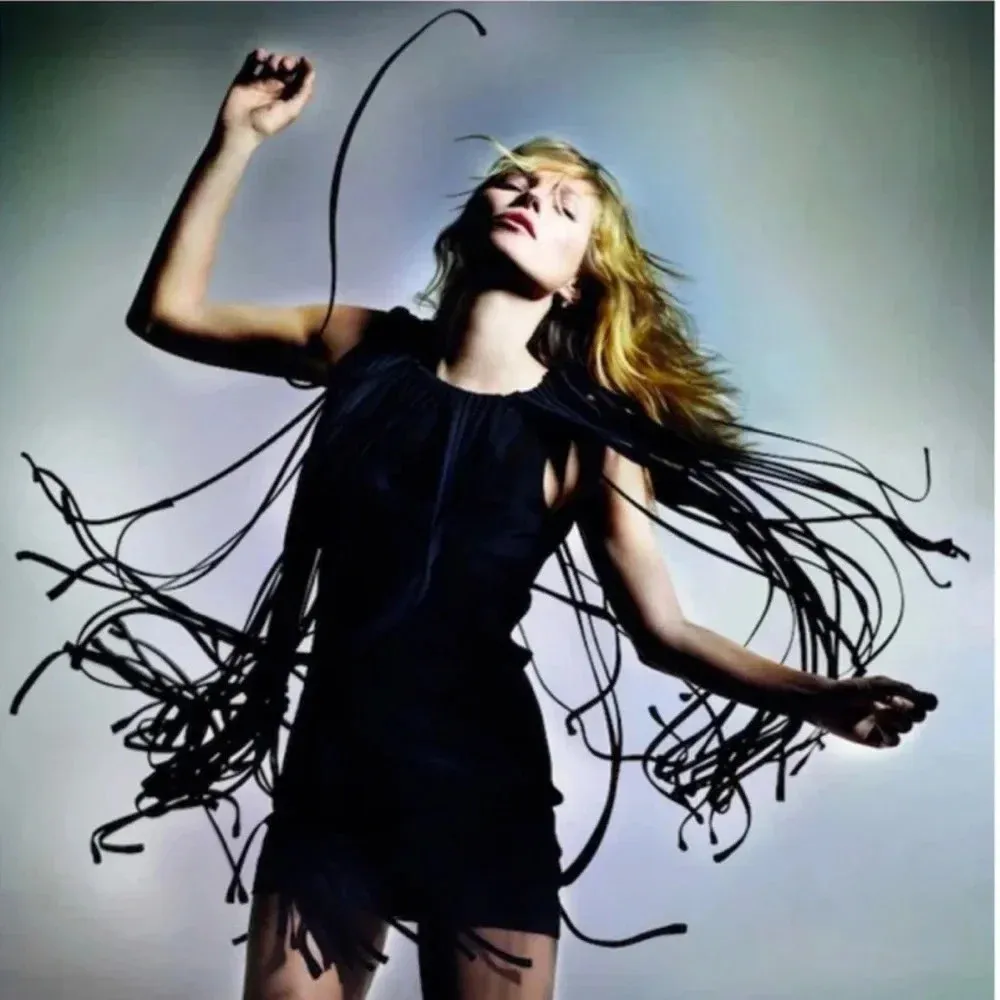 Kate Moss TopShop Black Fringe Punk Rock Glam Cocktail Party Dress Size Small S - Image 3