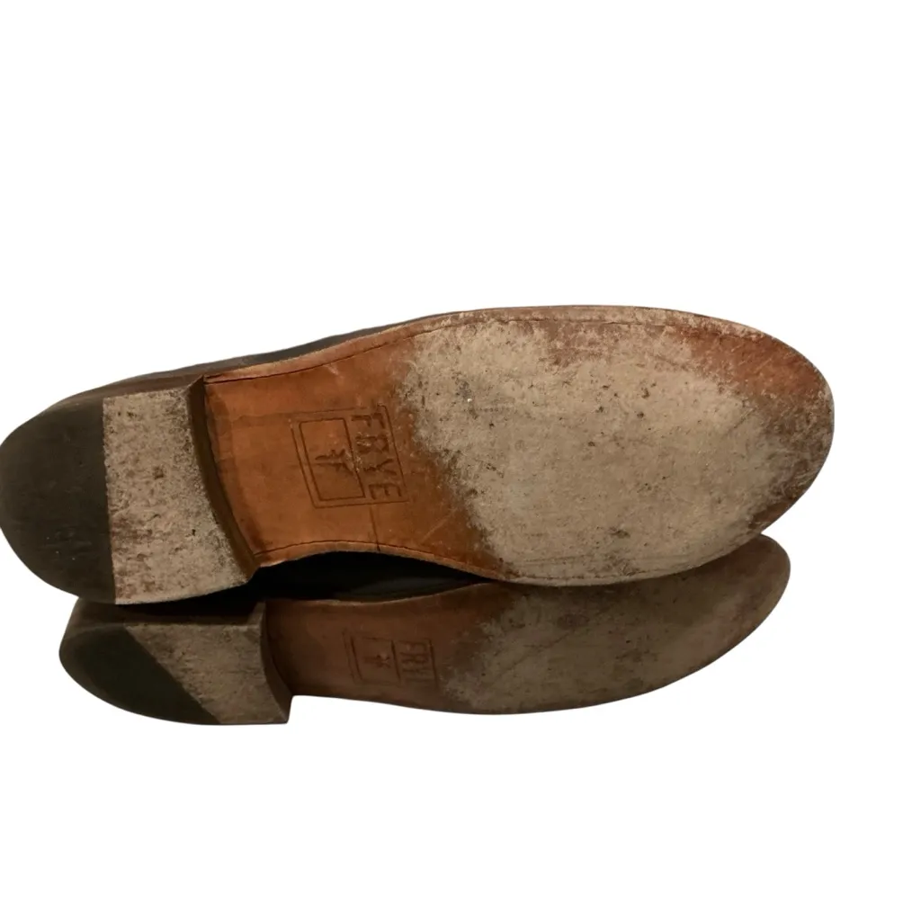 Frye Paige buckle riding boots tall grey leather size 8.5 equestrian southwest - Image 7