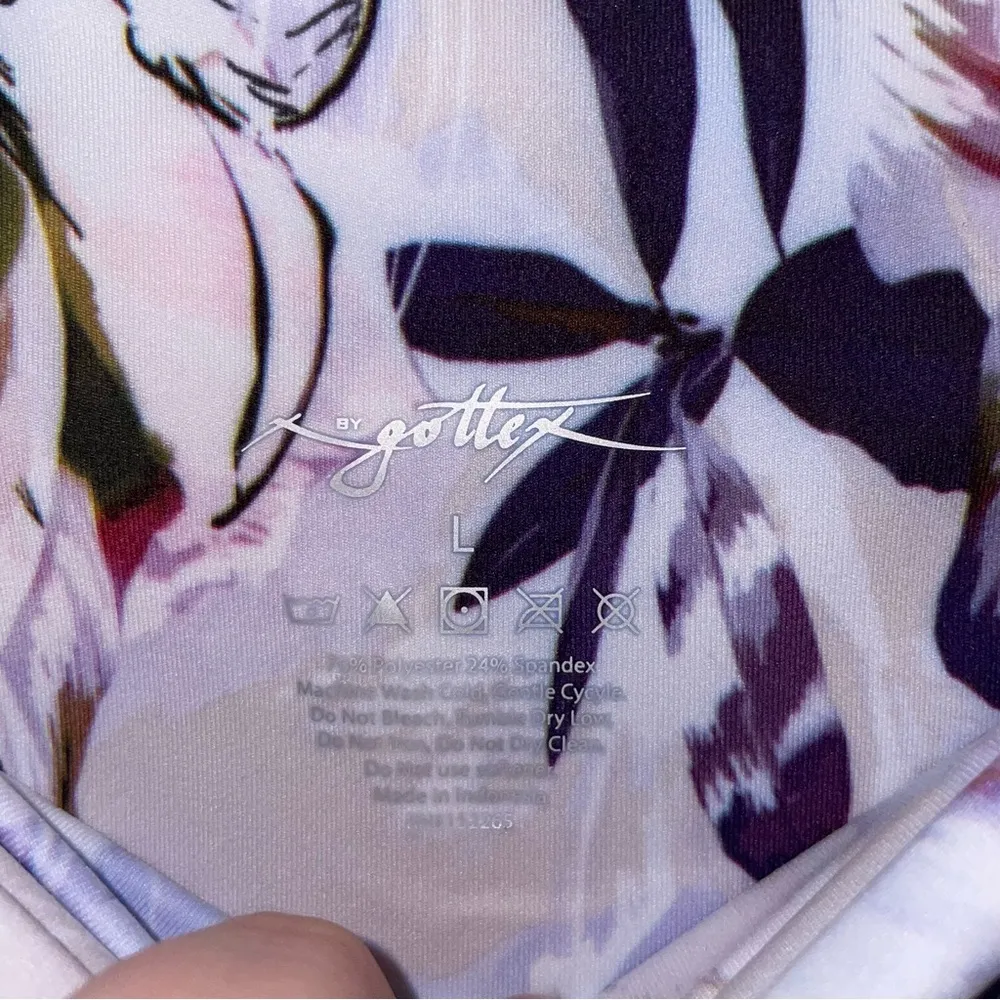 Gottex Light Flower Inter-Luxe Ankle Length Leggings Size Large - Image 2