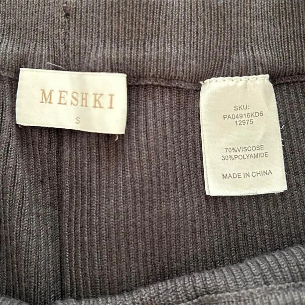 Meshki Black Rue Ribbed Flared Knit Pants | Y2K Minimalist Streetwear | Small - Image 5