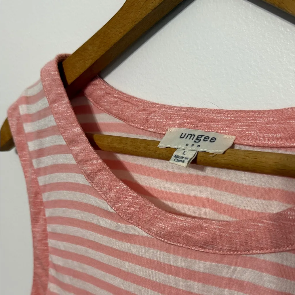 Umgee Pink Striped Sleeveless Tank Top - Image 6