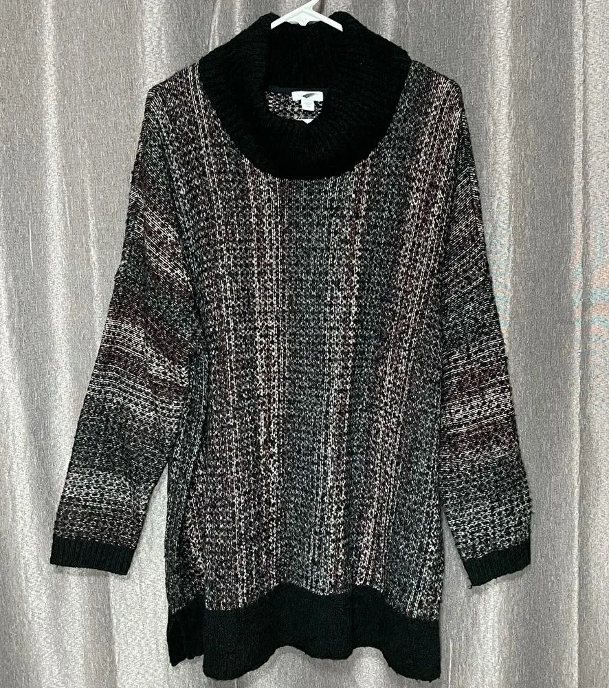 J Jill Pure Jill Cowl Neck Knit Pullover Sweater Black Size L - Image 6