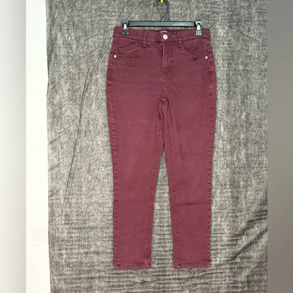 Gibson Latimer Burgundy Skinny Jeans Size 4 Stretch Denim(A259) - Image 3