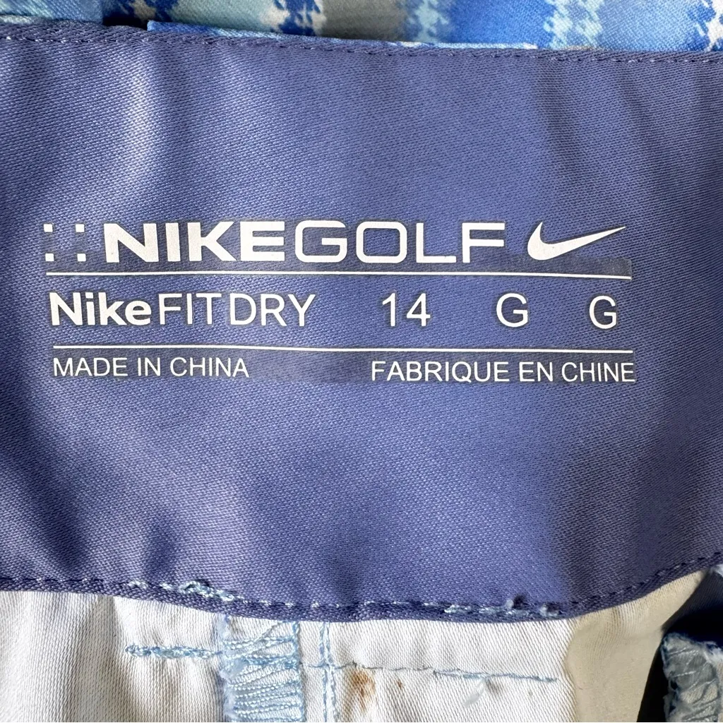 Nike Golf Shorts Pastel Blue & Gray Plaid Fit Dry Wicking Lightweight Pockets - Image 4