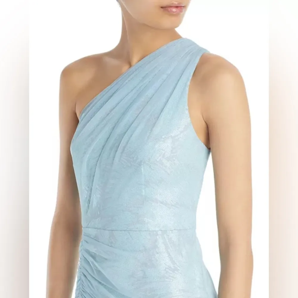 Aidan Mattox Sequin Mesh Cocktail Dress in Cloudy Aqua, NWT, Size 6 - Image 5