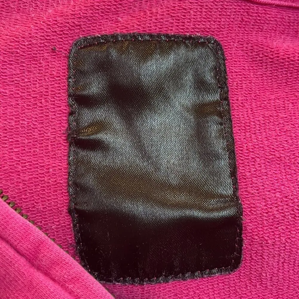 Coogi Luxury Pink Gold Hoodie Full Zip Front Medium Embroidered Logo Streetwear - Image 9