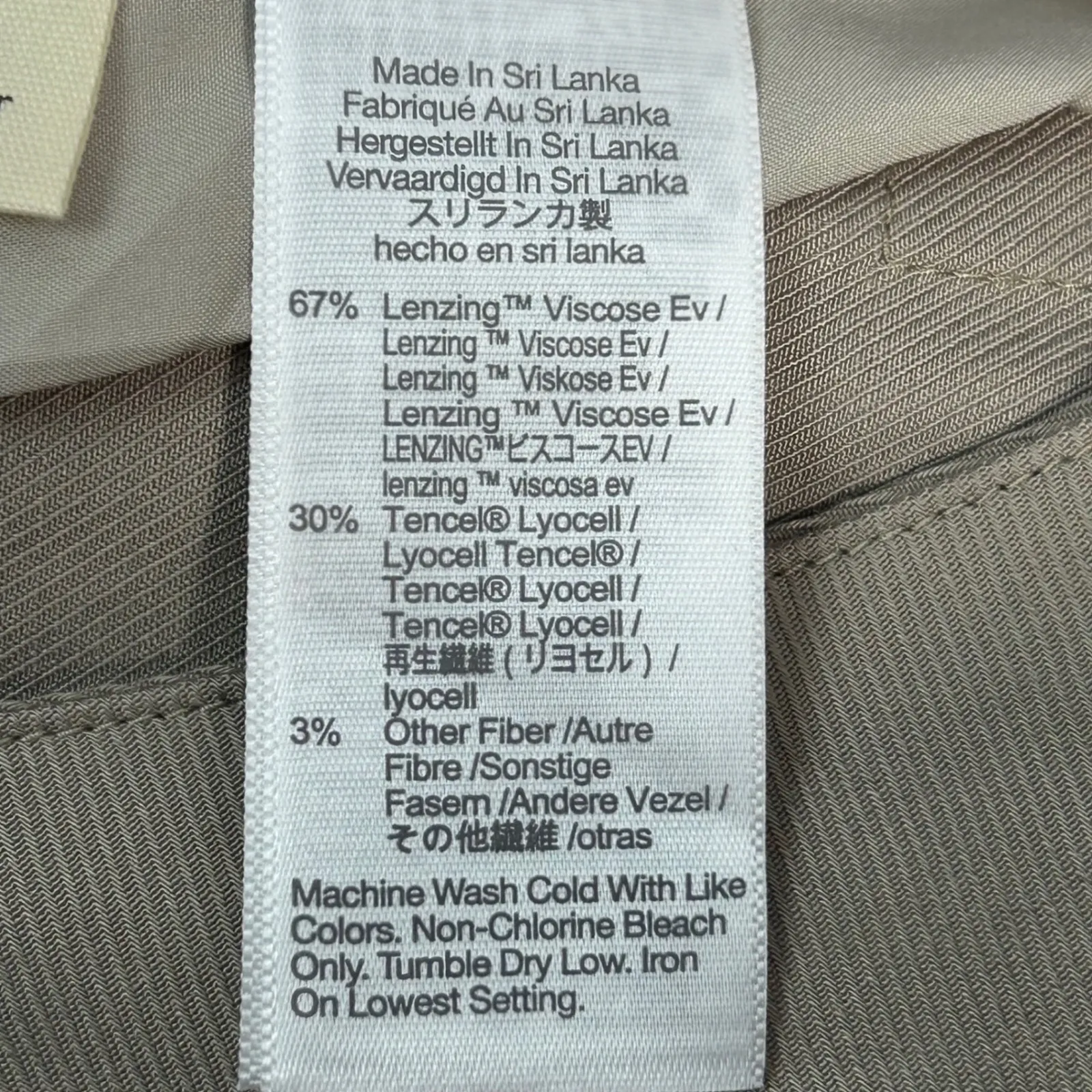 Madewell Wide Leg Crop Pants Beige Linen Blend Elastic Waist Size 16 Fair Trade - Image 4